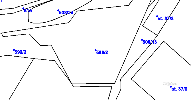 Parcela st. 508/2 v KÚ Lidmovice, Katastrální mapa