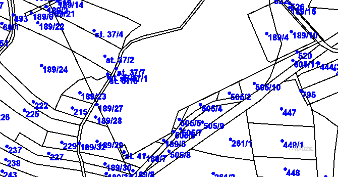 Parcela st. 37 v KÚ Vitice u Vodňan, Katastrální mapa