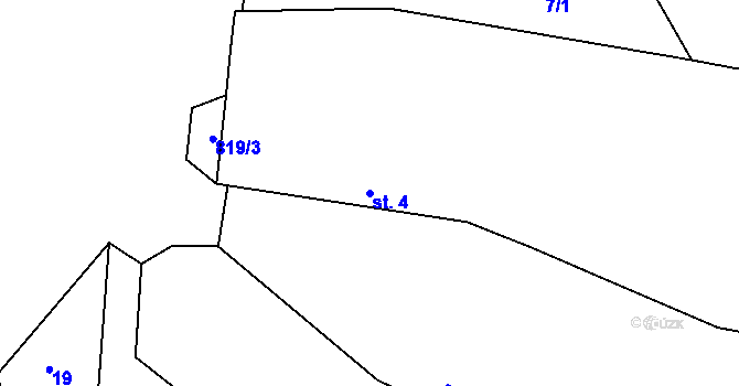 Parcela st. 4 v KÚ Krašovice, Katastrální mapa