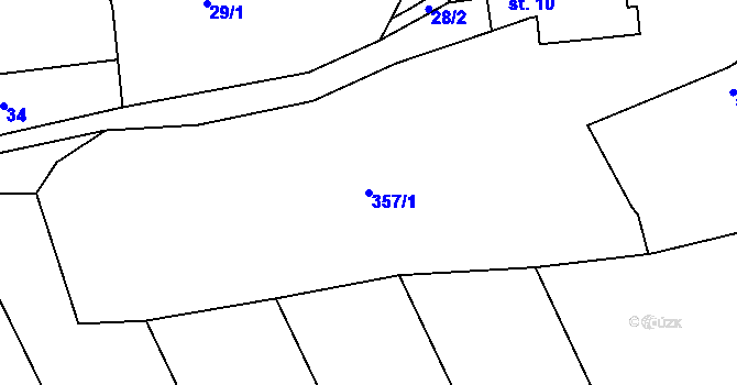 Parcela st. 357/1 v KÚ Krašovice, Katastrální mapa