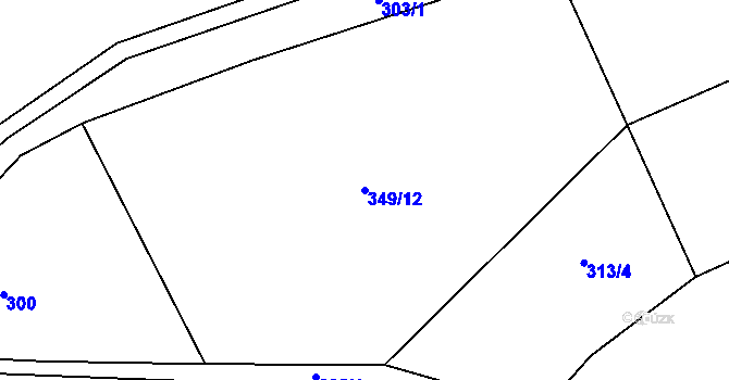 Parcela st. 349/12 v KÚ Krašovice, Katastrální mapa