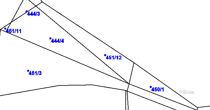 Parcela st. 451/12 v KÚ Krašovice, Katastrální mapa