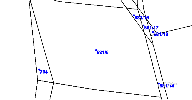 Parcela st. 681/6 v KÚ Krašovice, Katastrální mapa