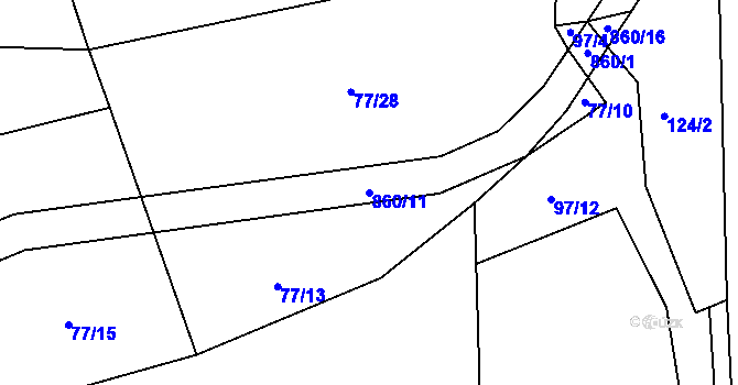 Parcela st. 860/11 v KÚ Krašovice, Katastrální mapa