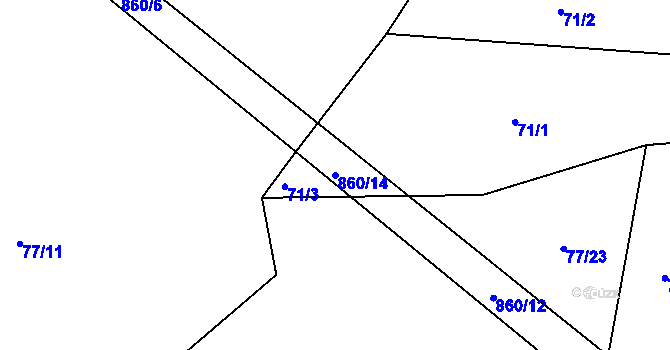 Parcela st. 860/14 v KÚ Krašovice, Katastrální mapa