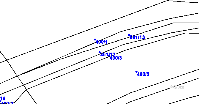 Parcela st. 861/12 v KÚ Krašovice, Katastrální mapa