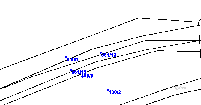 Parcela st. 861/13 v KÚ Krašovice, Katastrální mapa