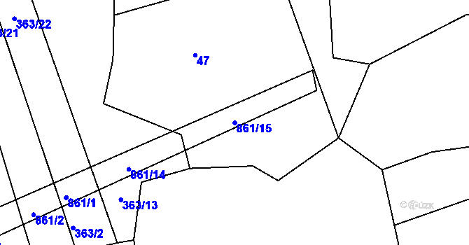 Parcela st. 861/15 v KÚ Krašovice, Katastrální mapa
