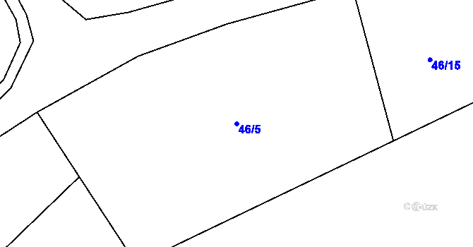 Parcela st. 46/5 v KÚ Mokřice, Katastrální mapa