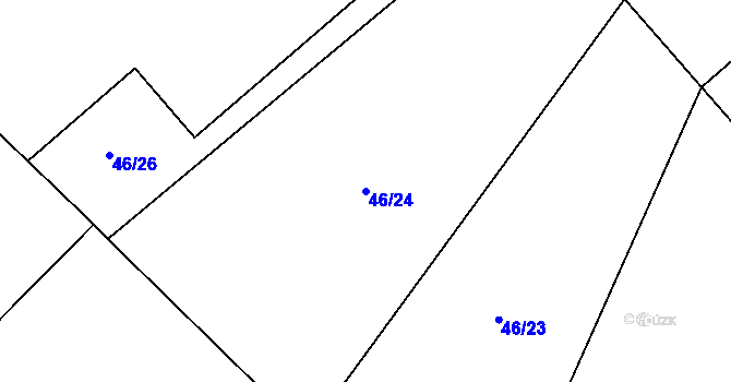 Parcela st. 46/24 v KÚ Mokřice, Katastrální mapa