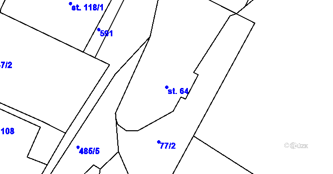 Parcela st. 64 v KÚ Krašovice u Plzně, Katastrální mapa