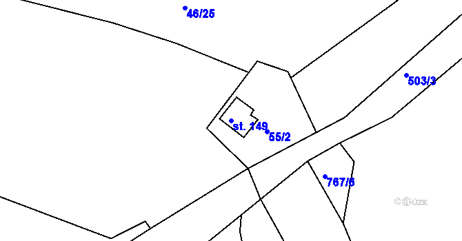 Parcela st. 149 v KÚ Krašovice u Plzně, Katastrální mapa