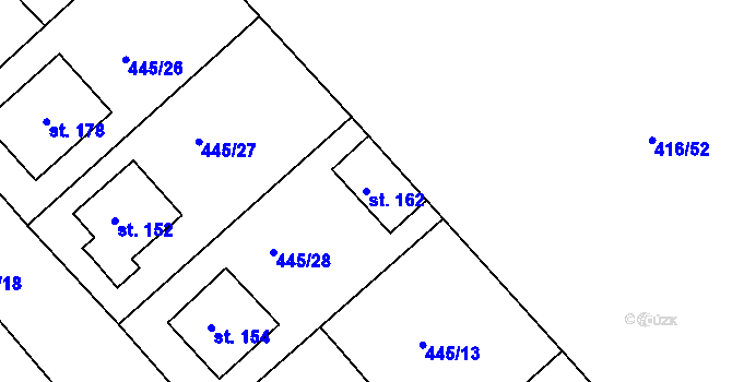 Parcela st. 162 v KÚ Krašovice u Plzně, Katastrální mapa