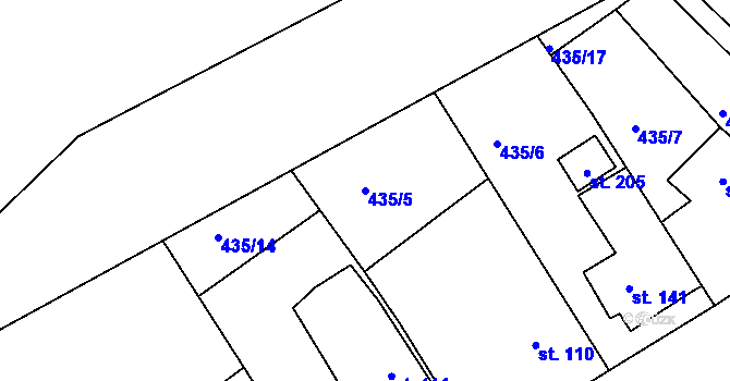 Parcela st. 435/5 v KÚ Krašovice u Plzně, Katastrální mapa