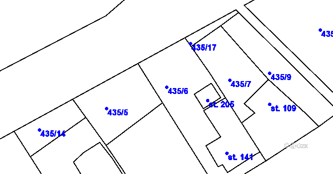 Parcela st. 435/6 v KÚ Krašovice u Plzně, Katastrální mapa