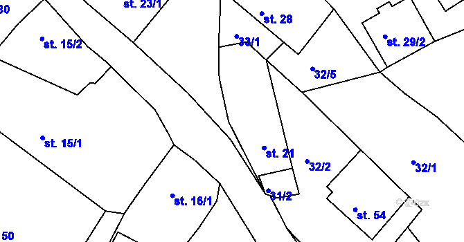 Parcela st. 476/14 v KÚ Krašovice u Plzně, Katastrální mapa