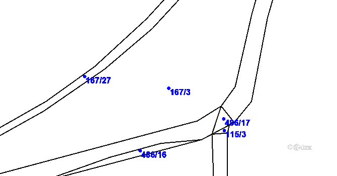 Parcela st. 167/3 v KÚ Krašovice u Plzně, Katastrální mapa