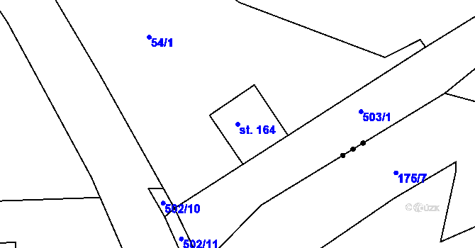 Parcela st. 164 v KÚ Krašovice u Plzně, Katastrální mapa