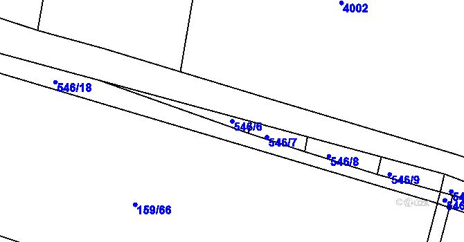 Parcela st. 546/6 v KÚ Krašovice u Plzně, Katastrální mapa