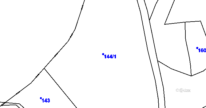 Parcela st. 144/1 v KÚ Krašovice u Plzně, Katastrální mapa