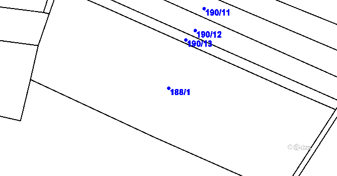 Parcela st. 188/1 v KÚ Krašovice u Plzně, Katastrální mapa