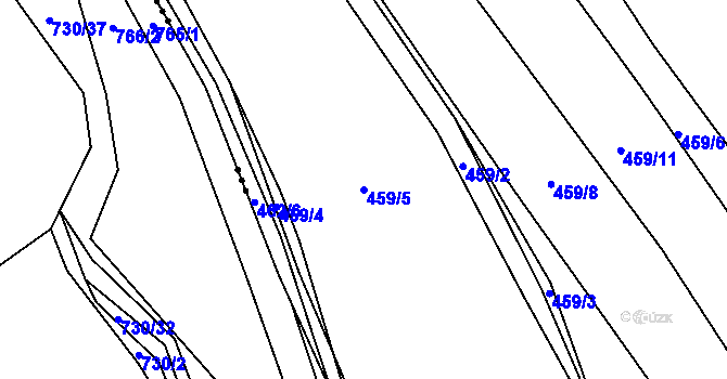 Parcela st. 459/5 v KÚ Krašovice u Plzně, Katastrální mapa