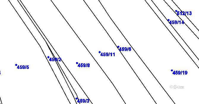 Parcela st. 459/11 v KÚ Krašovice u Plzně, Katastrální mapa