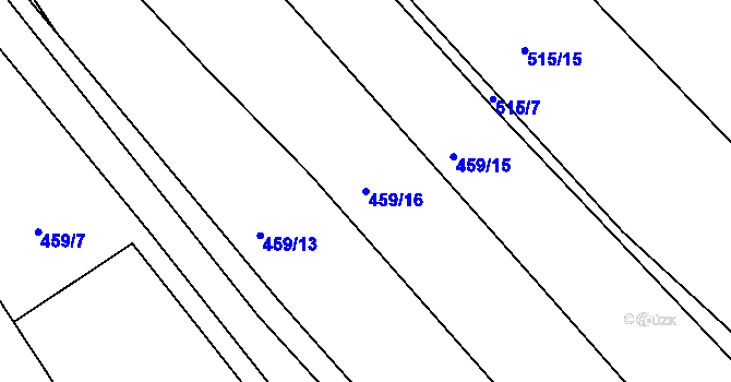 Parcela st. 459/16 v KÚ Krašovice u Plzně, Katastrální mapa