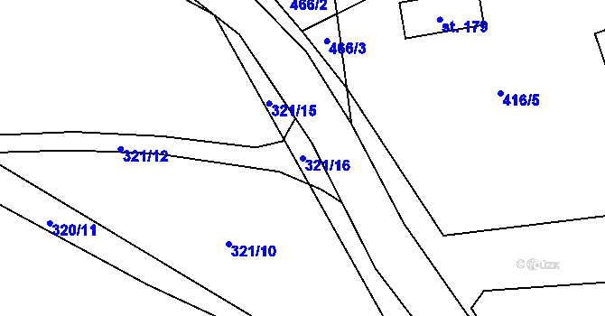 Parcela st. 321/16 v KÚ Krašovice u Plzně, Katastrální mapa