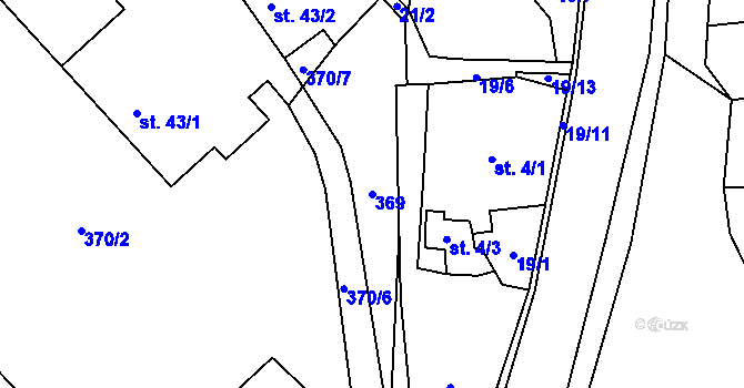 Parcela st. 369 v KÚ Krátká Ves, Katastrální mapa