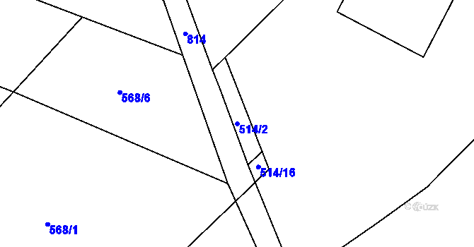 Parcela st. 514/2 v KÚ Krátká Ves, Katastrální mapa