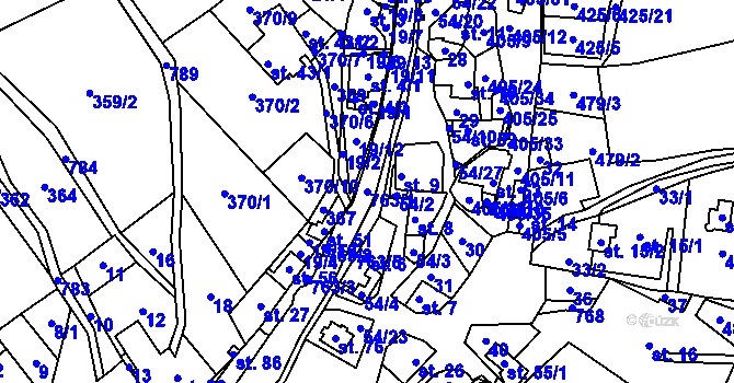 Parcela st. 763/1 v KÚ Krátká Ves, Katastrální mapa