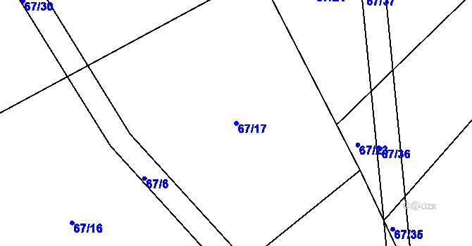 Parcela st. 67/17 v KÚ Krátká Ves, Katastrální mapa