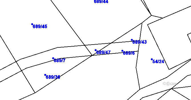 Parcela st. 689/47 v KÚ Krátká Ves, Katastrální mapa