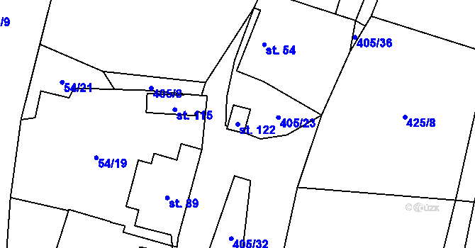 Parcela st. 122 v KÚ Krátká Ves, Katastrální mapa
