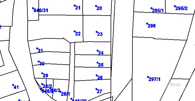 Parcela st. 24 v KÚ Kratochvilka, Katastrální mapa