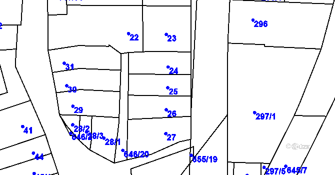 Parcela st. 25 v KÚ Kratochvilka, Katastrální mapa