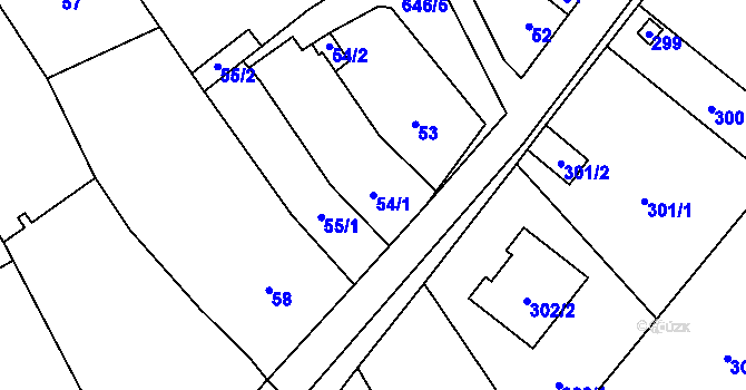 Parcela st. 54/1 v KÚ Kratochvilka, Katastrální mapa