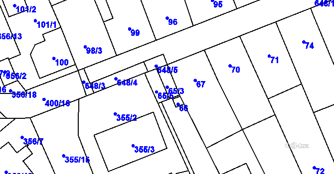 Parcela st. 65/3 v KÚ Kratochvilka, Katastrální mapa