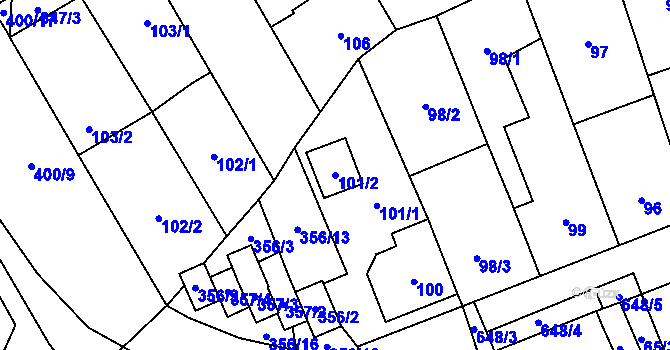 Parcela st. 101/2 v KÚ Kratochvilka, Katastrální mapa