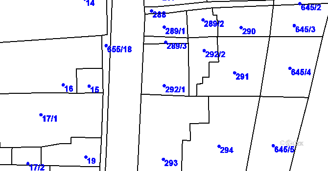 Parcela st. 292/1 v KÚ Kratochvilka, Katastrální mapa