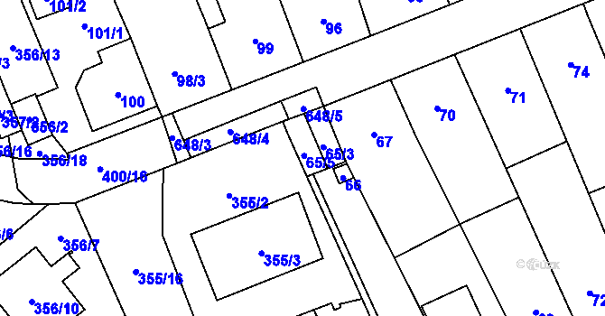 Parcela st. 65/4 v KÚ Kratochvilka, Katastrální mapa