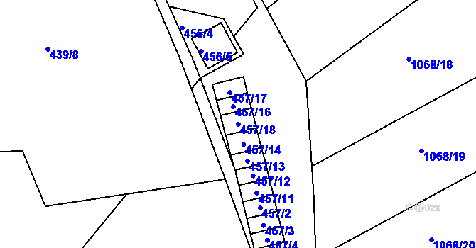 Parcela st. 457/18 v KÚ Kratochvilka, Katastrální mapa