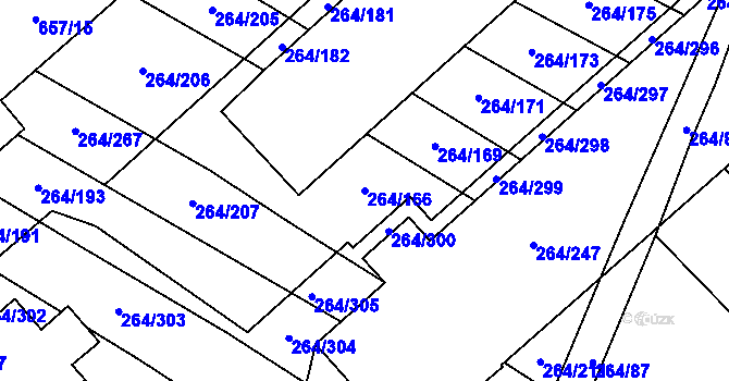 Parcela st. 264/166 v KÚ Kratochvilka, Katastrální mapa