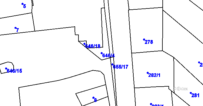 Parcela st. 646/4 v KÚ Kratochvilka, Katastrální mapa