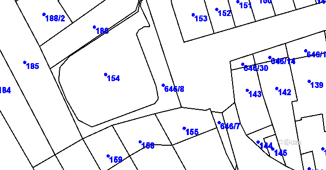 Parcela st. 646/8 v KÚ Kratochvilka, Katastrální mapa