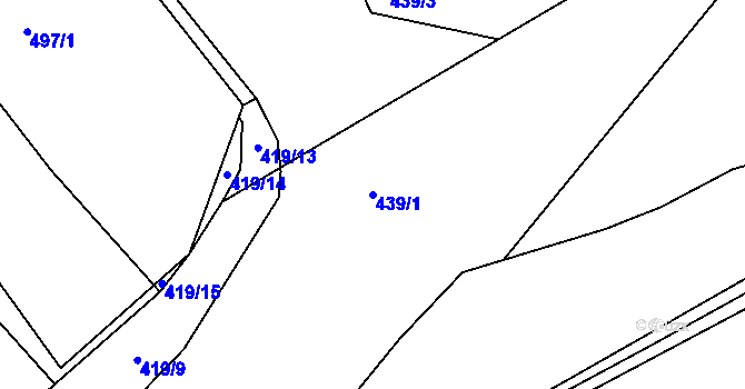 Parcela st. 439/1 v KÚ Kratochvilka, Katastrální mapa