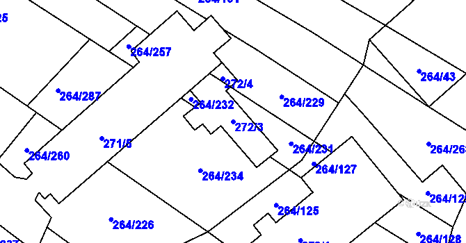 Parcela st. 272/3 v KÚ Kratochvilka, Katastrální mapa