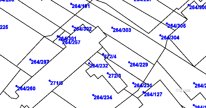 Parcela st. 272/4 v KÚ Kratochvilka, Katastrální mapa