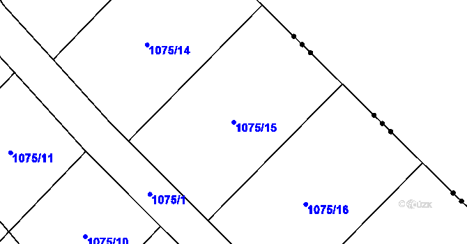 Parcela st. 1075/15 v KÚ Kratochvilka, Katastrální mapa